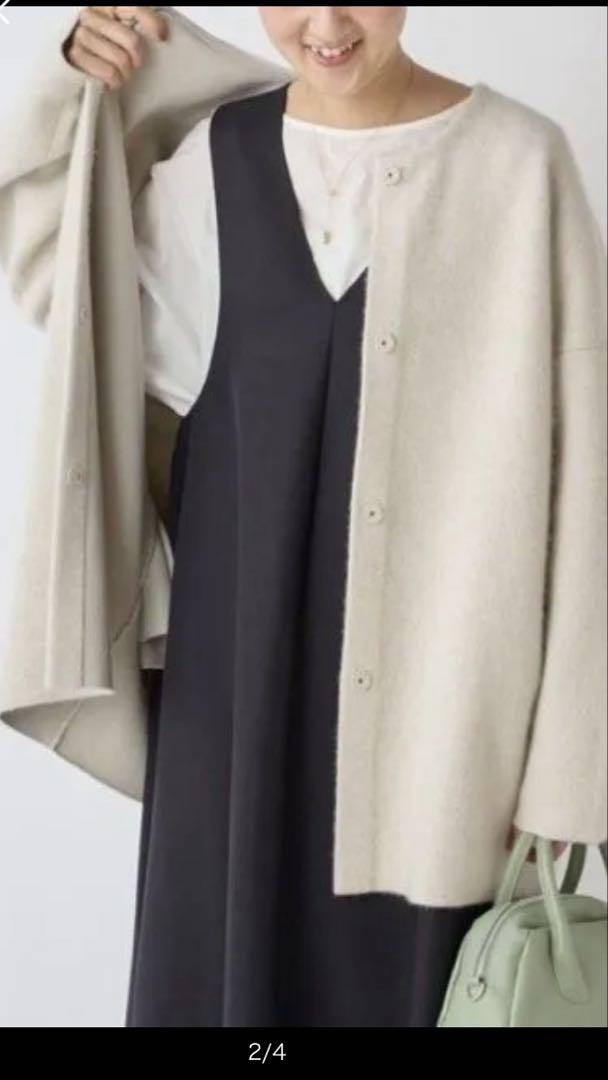 BEARDSLEY 洗えるニットコート ブラック 新品・未使用・タグ付き】 BEARDSLEY ビアズリー 洗えるニットコート