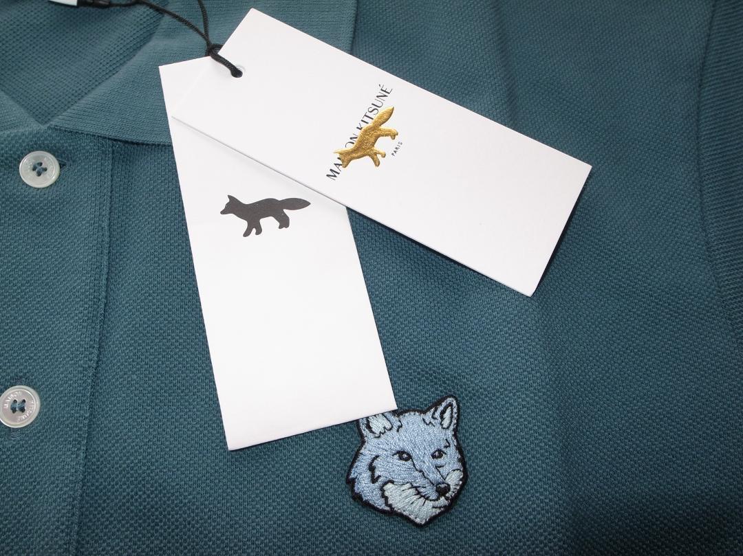 maison kitsune bold fox head ポロシャツ S bl