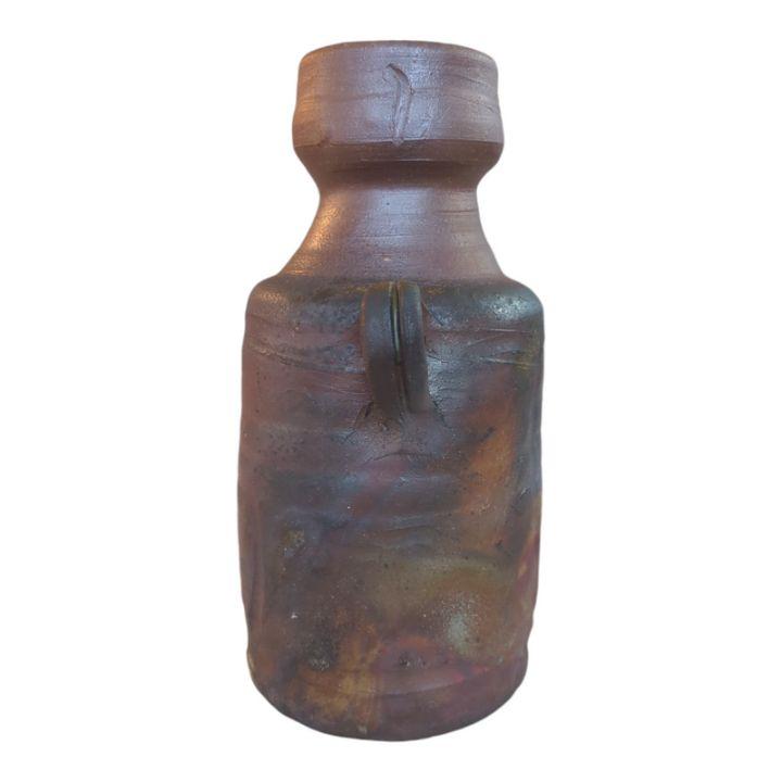 美品】備前焼 茶道具 耳付花入 花器 花瓶 伝統工芸士 嶋幸博