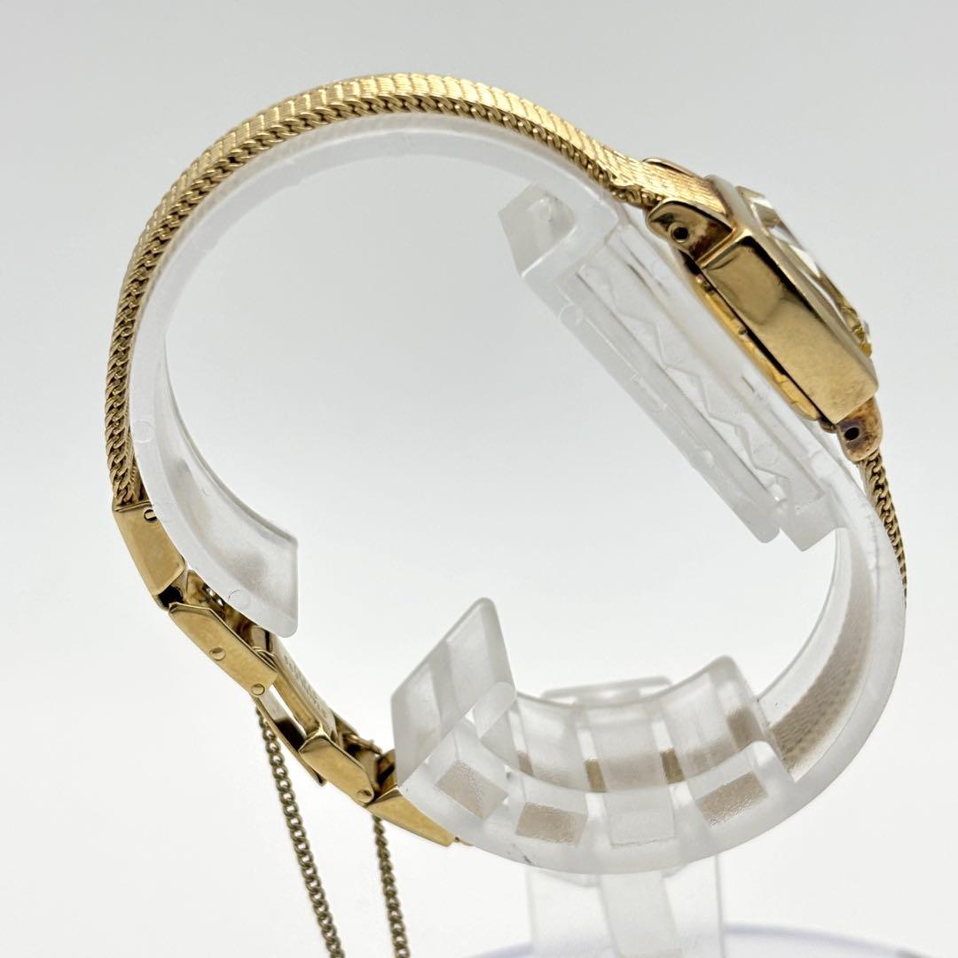 大人気定番商品 美品✨agete アガット 18K GP 腕時計 0.02ct イエローゴールド 時計