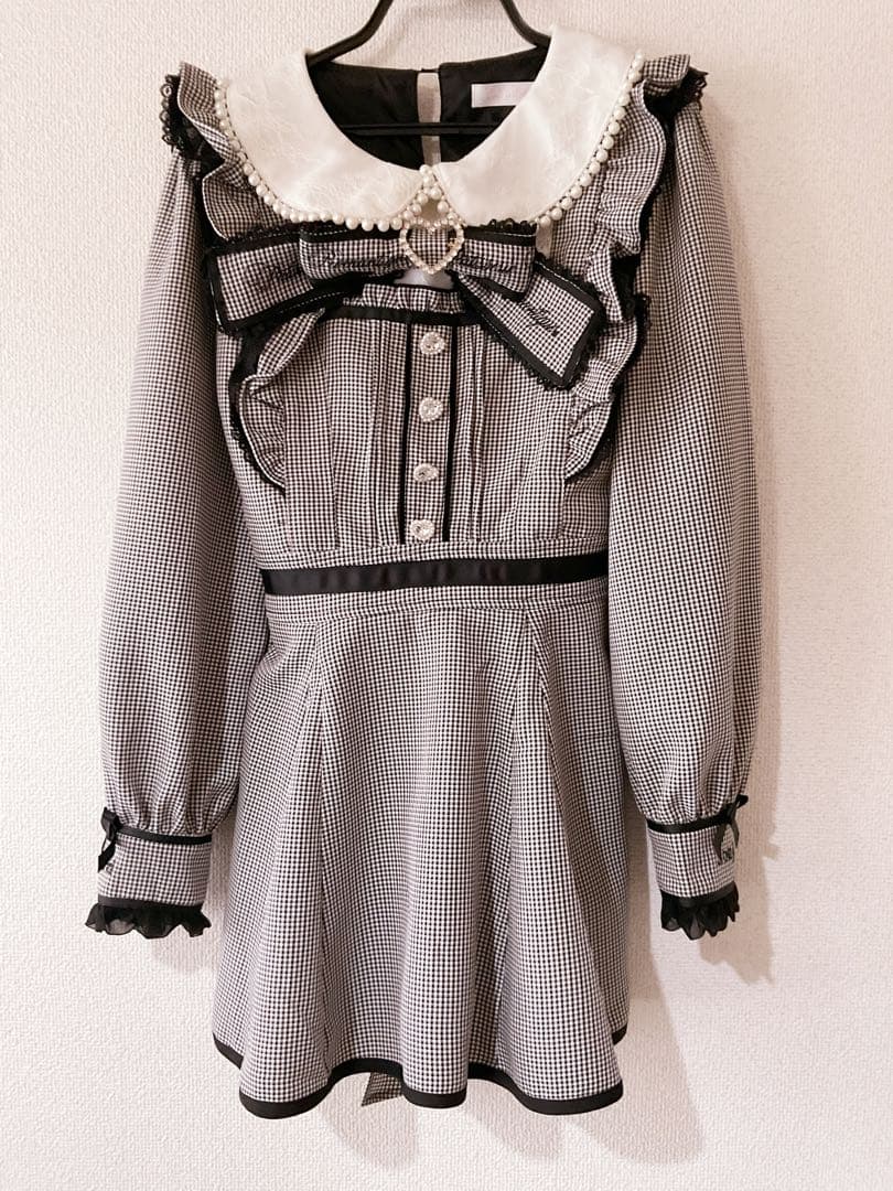 LIZLISA フリルエプロンセットアップ gray SIZE LIZ LISA
