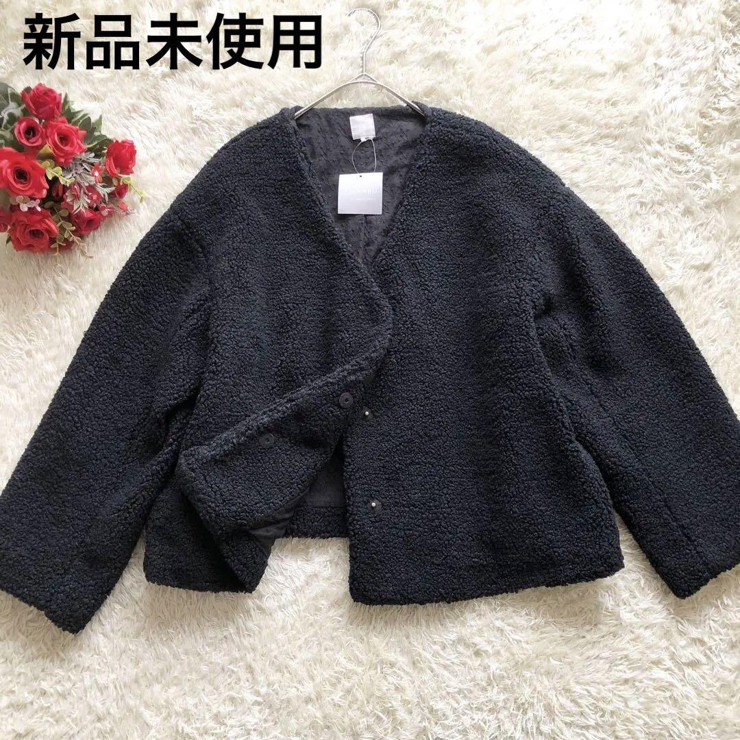 新品未使用タグ付き♪ レース貼りウール混ボアジャケット