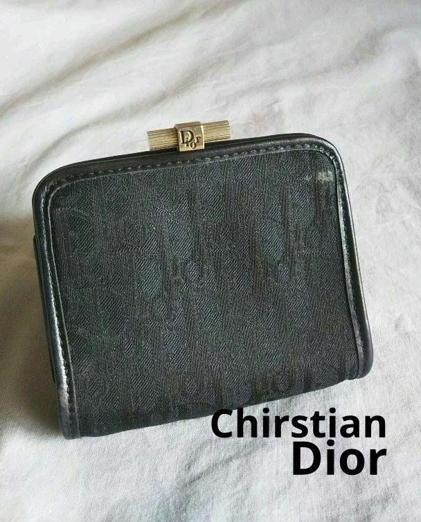 Christian Dior 財布 小銭入れがま口 トロッター柄 ヴィンテージ