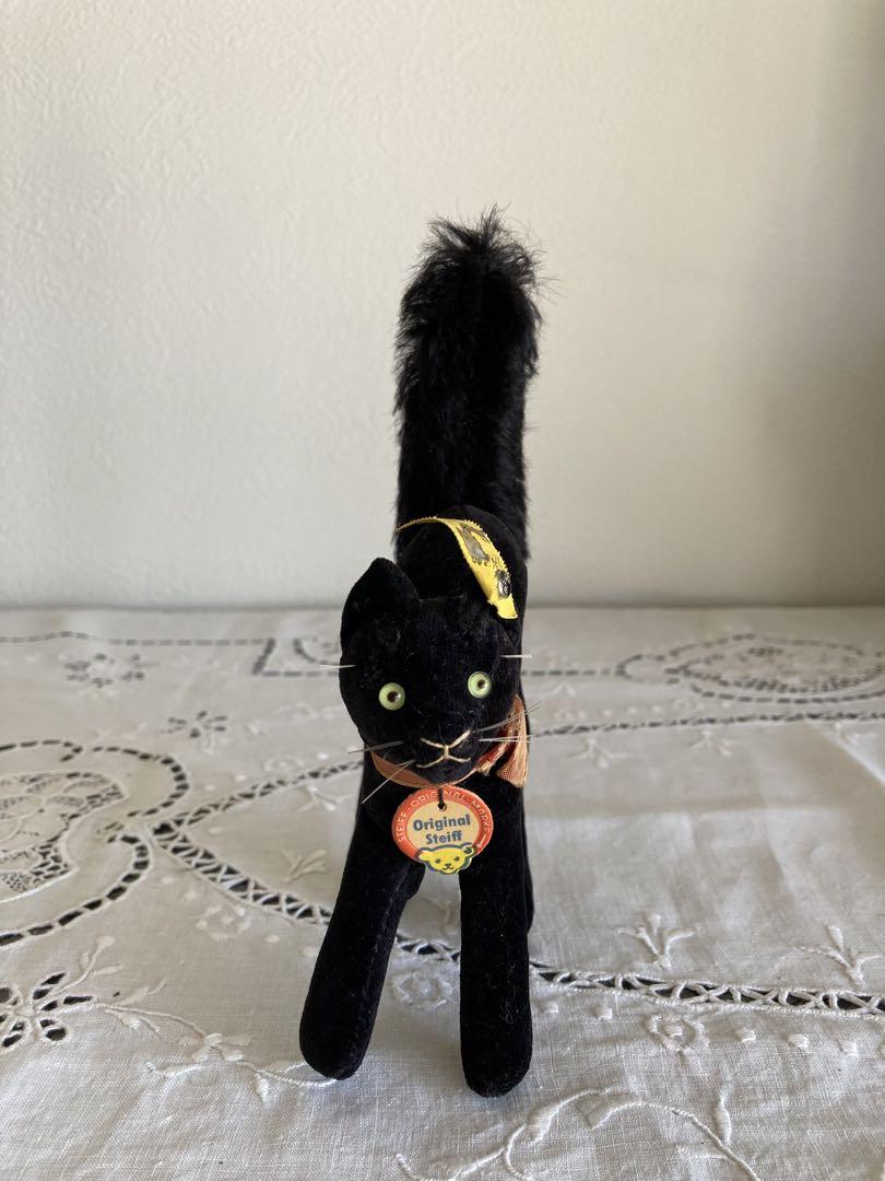 ドイツ　アンティーク　シュタイフ　トムキャット　黒猫