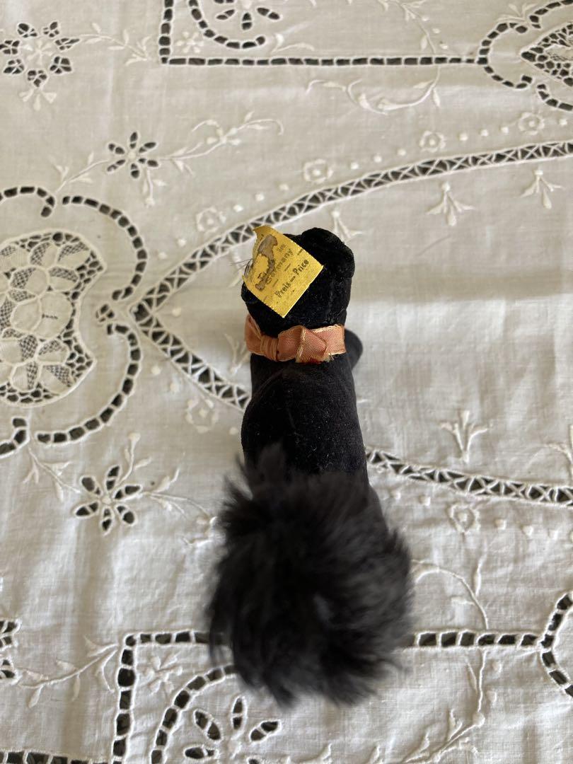 ドイツ　アンティーク　シュタイフ　トムキャット　黒猫