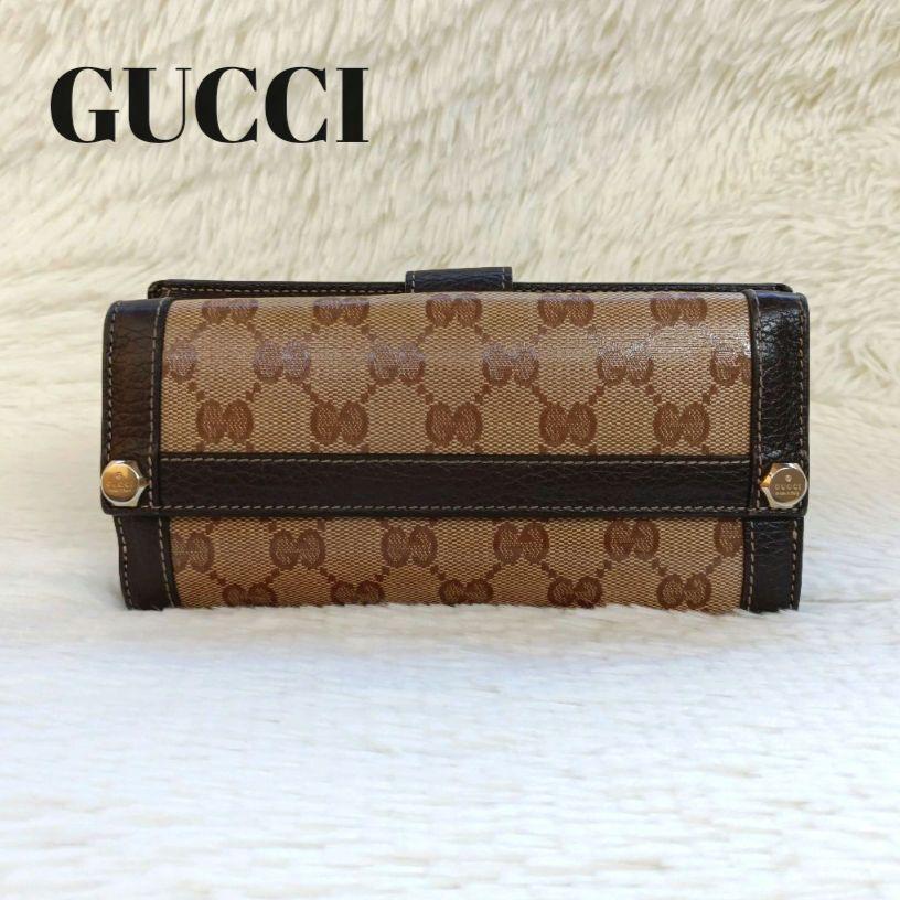 【極美品】GUCCI グッチ GG柄 長財布 ブラウン系 正規品