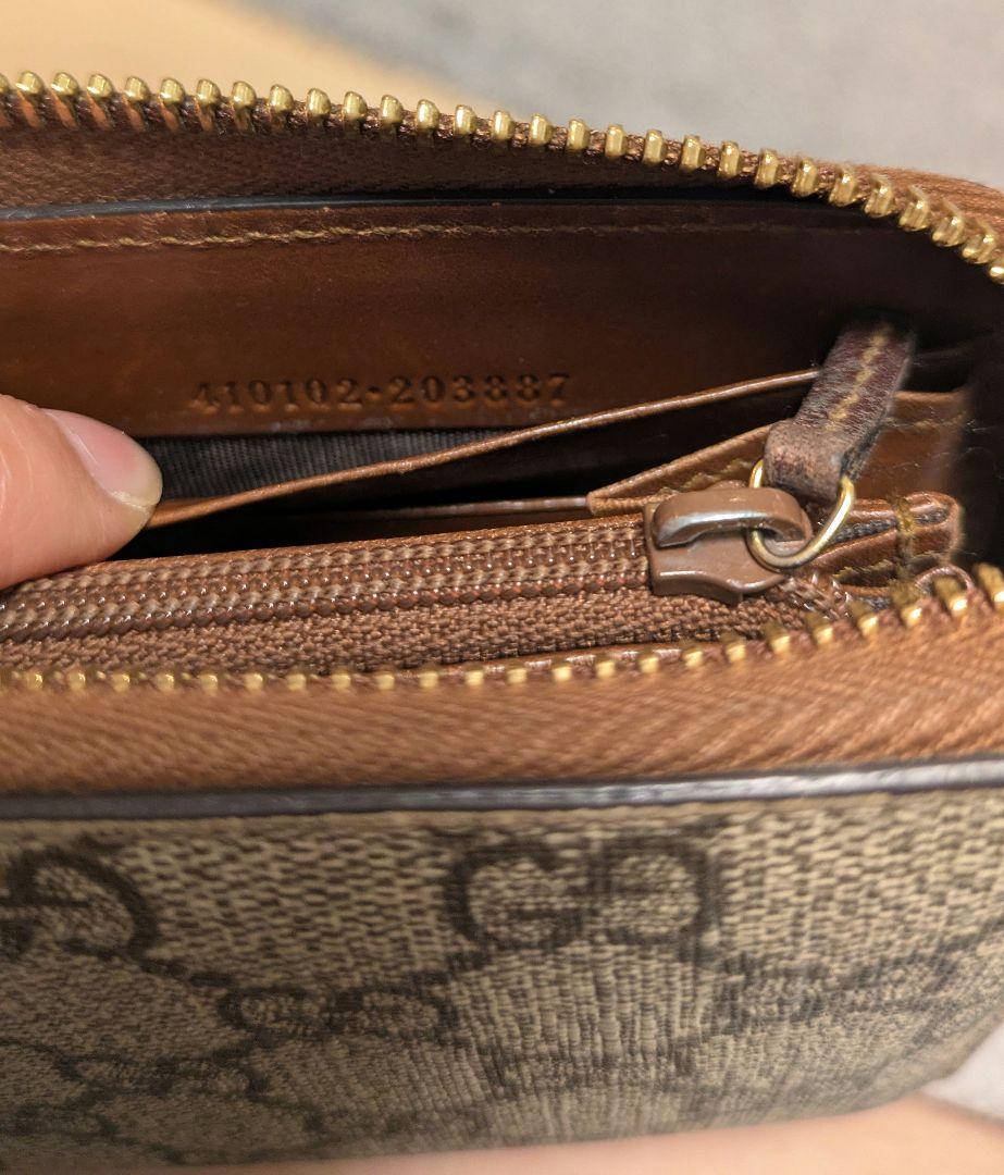 GUCCI GGパターン ラウンドファスナー長財布