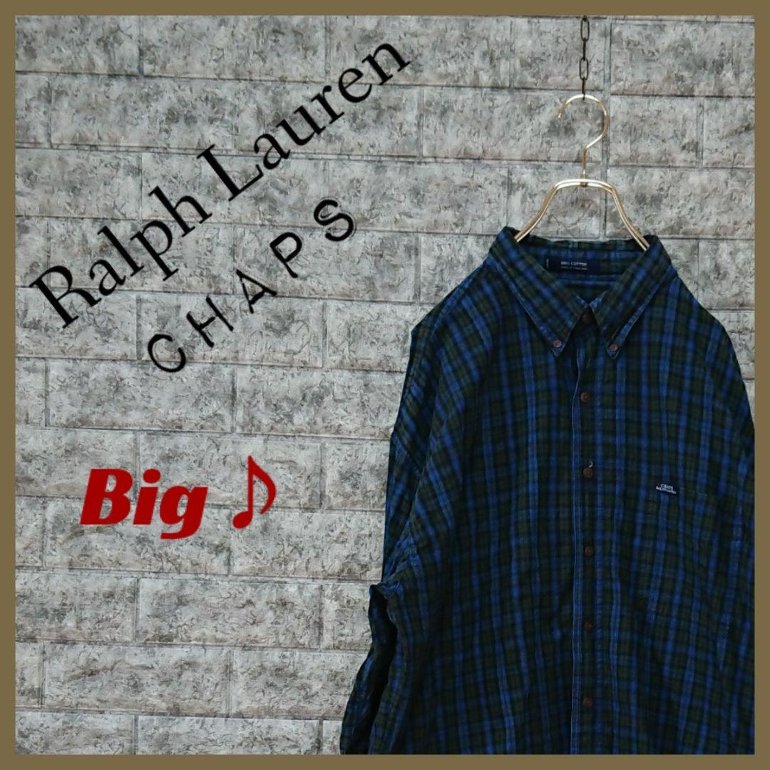 Big サイズ90'sビンテージ【ラルフローレン・CHAPS】チェックシャツ