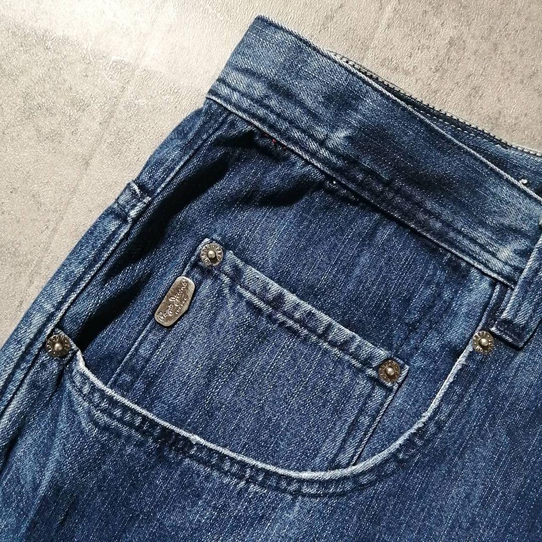 期間限定特別価格 PepeJeans ぺぺジーンズ バギーデニム 縦落ち B系 極太 濃紺 W40 パンツ