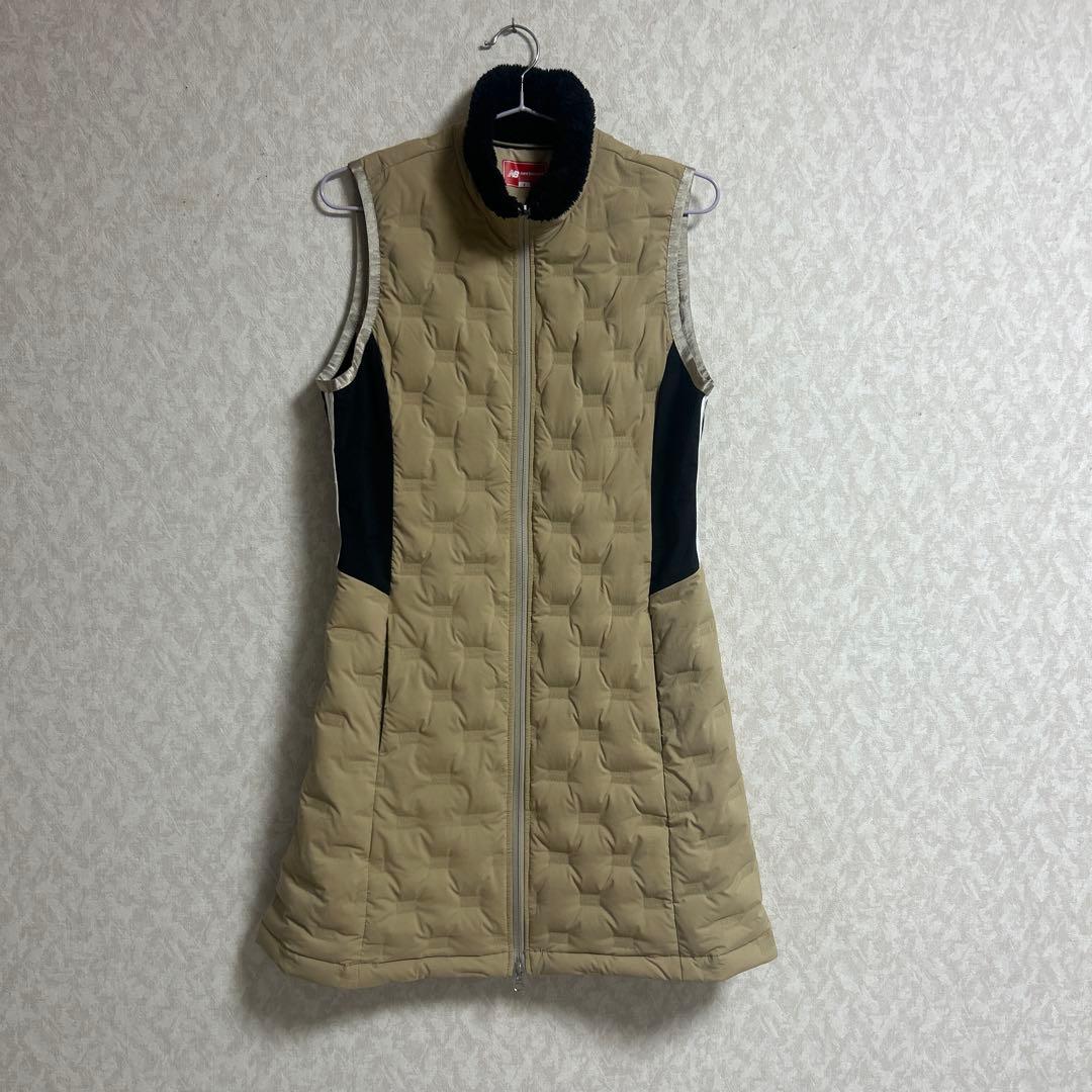 New Balance ニューバランスゴルフ ダウンベストワンピースベージュM new balance