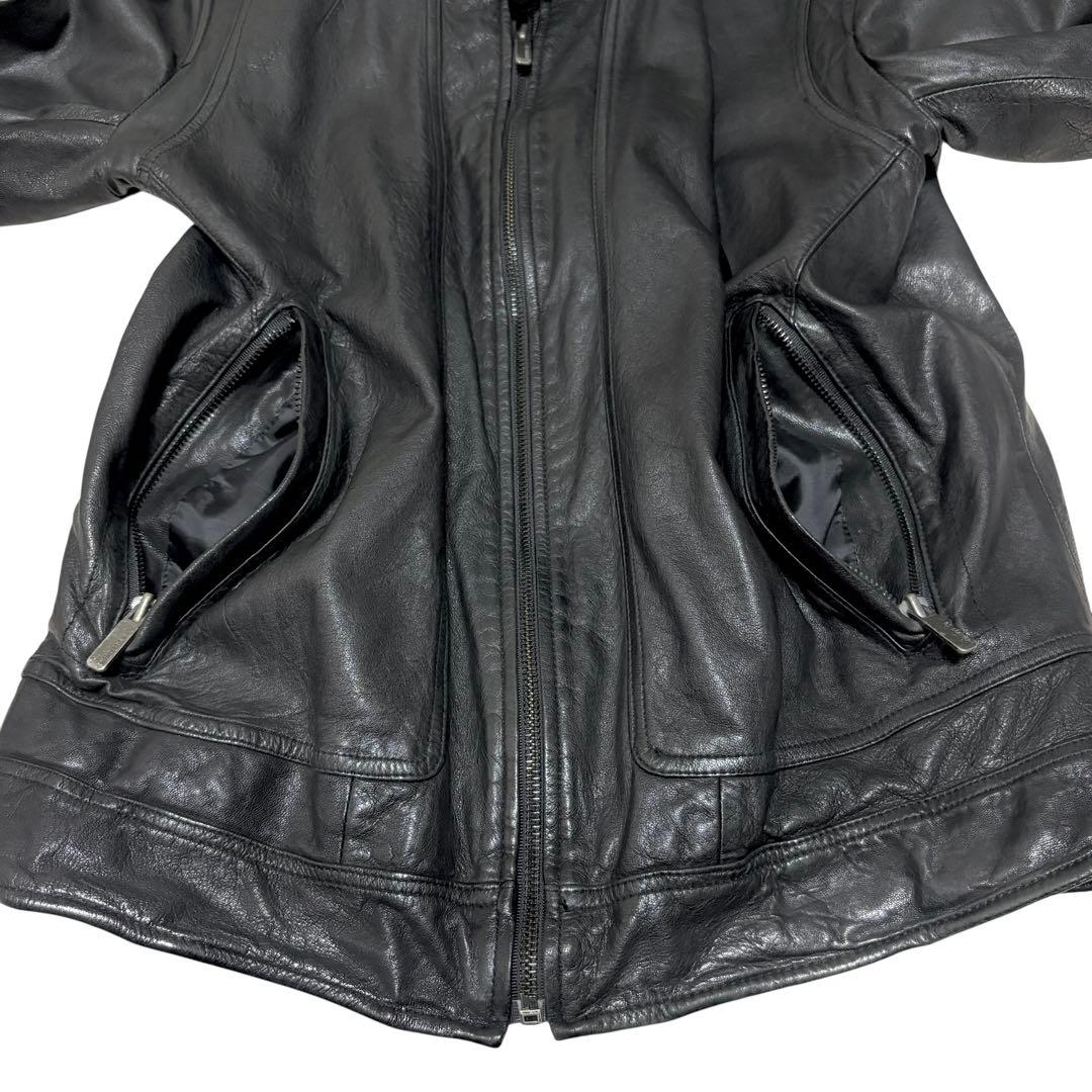 ライダースジャケット シープレザー 本革 羊革 リアルレザー ブラック 韓国製