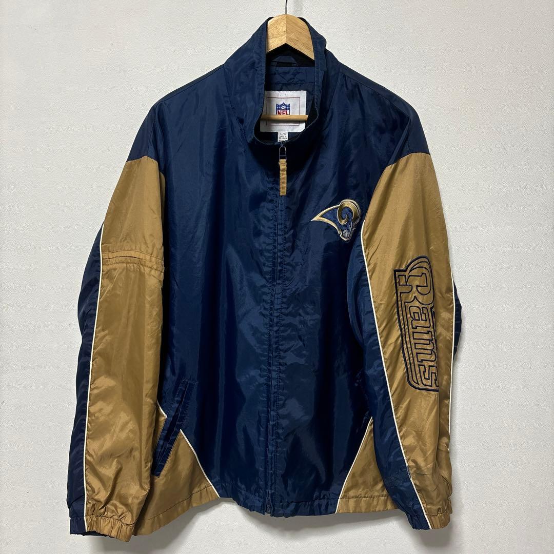 NFL ロサンゼルス ラムズ ナイロンジャケット アメリカ古着 ネイビー L