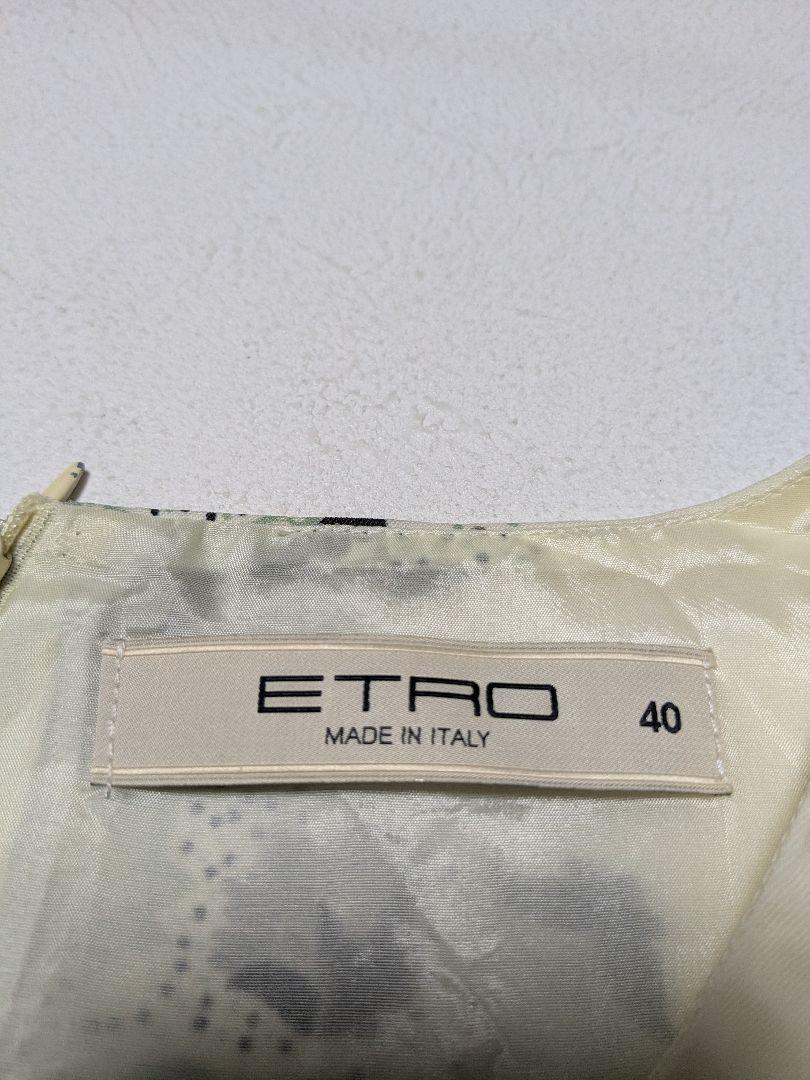 ETRO エトロ イタリア製 総柄 ペイズリー ウールストレッチワンピース ETRO(エトロ) ペイズリー柄ワンピース ブラック×ピンク サイズ