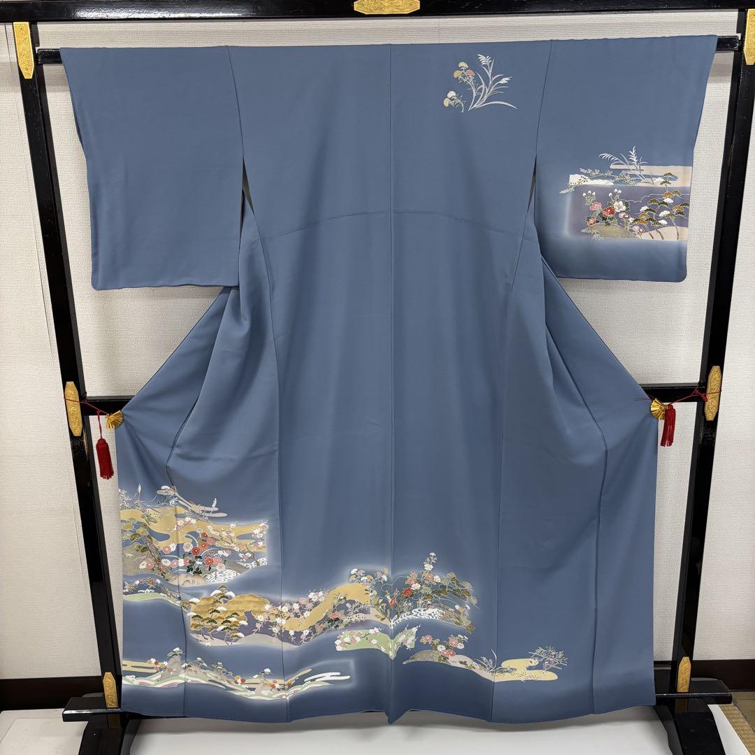 １着でも送料無料 付下げ 着物・浴衣 AK-6776 正絹 紋なし 三越お誂え 美しい友禅 着物・浴衣
