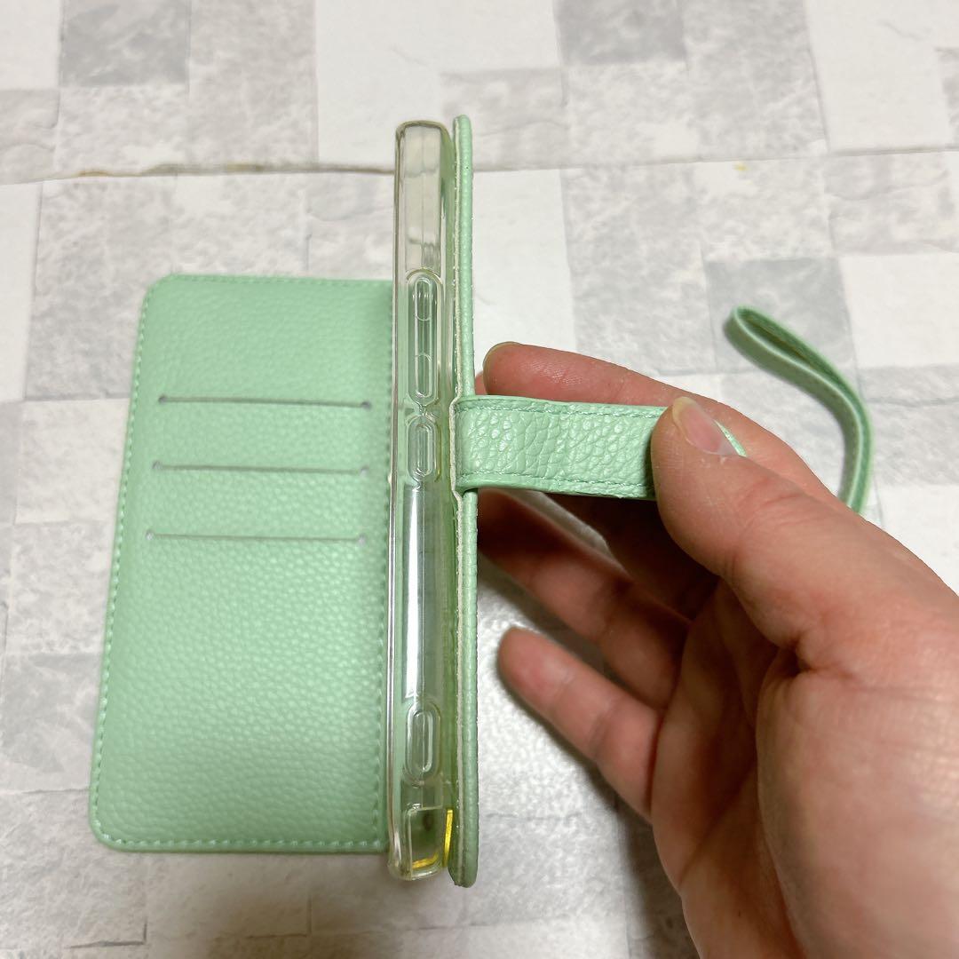 BASIO 3 KYV43 ケース カバー 手帳型 京のれん グリーン