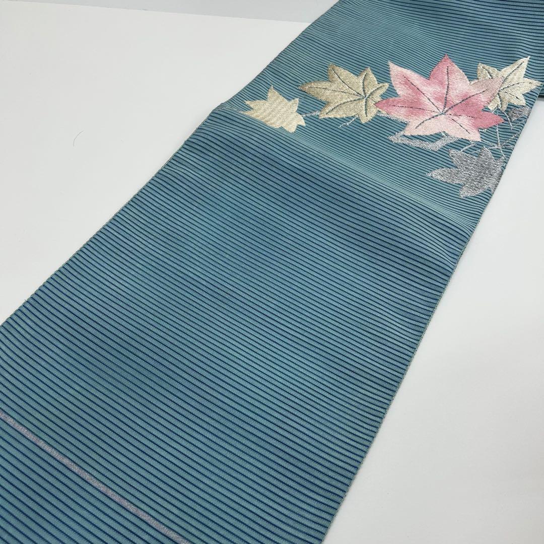 夏帯 名古屋帯 絽綴れ 上品な草花模様 八寸 正絹 MO-9154 - メルカリ