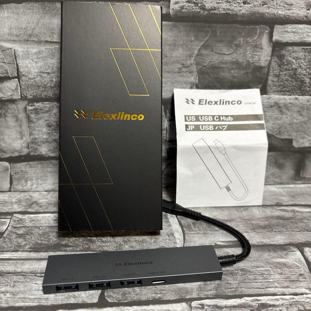 Elexlinco USB ハブ USB3.0 ウルトラスリム 4ポートハブ