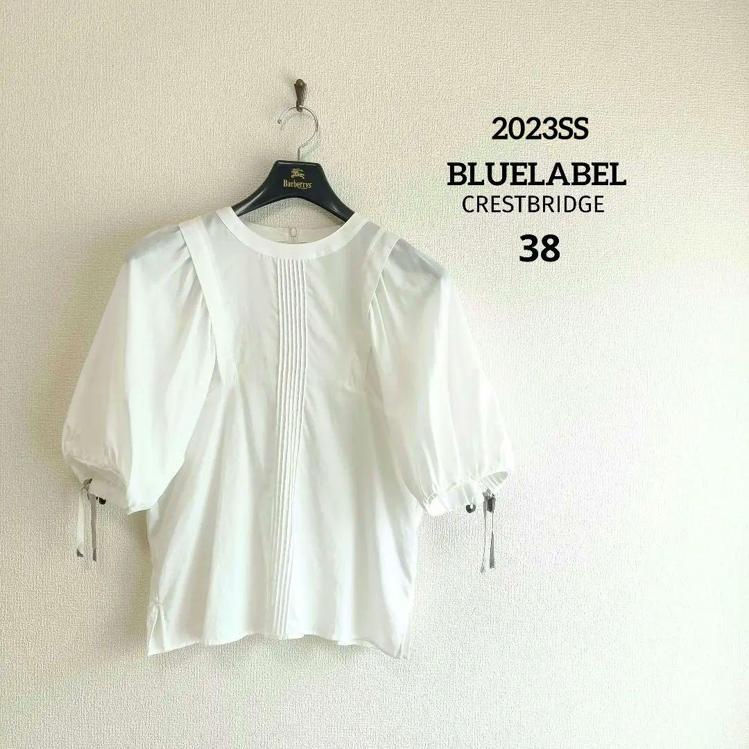 最大10%OFFクーポン BLUELABEL CRESTBRIDGE クレストブリッジ袖リボンブラウス38 トップス