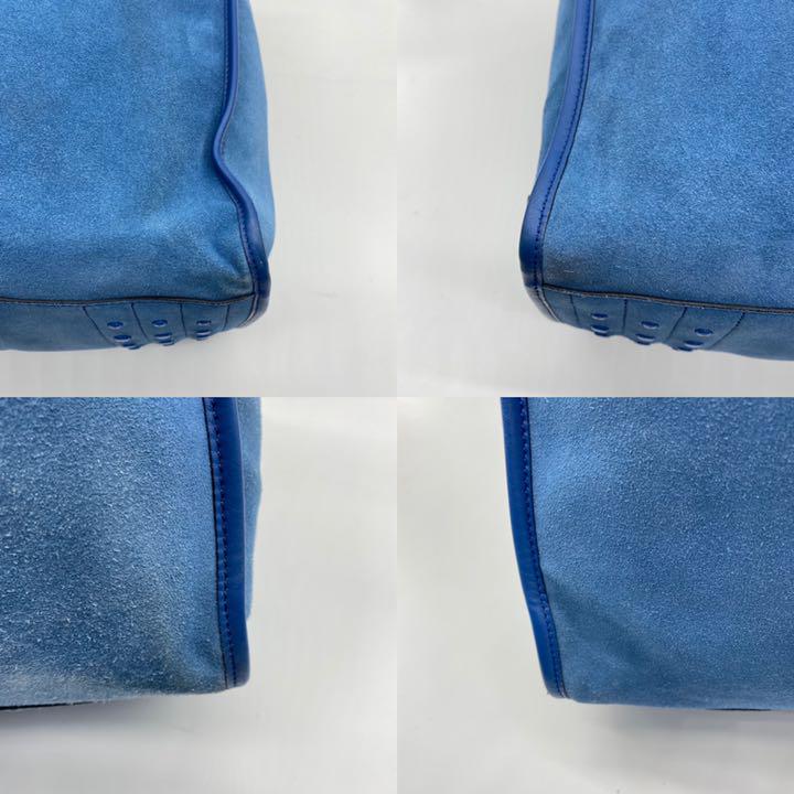 日本製在庫 トッズ ネイビー 紺 A4収納可能 rVT5l-m83953487877 スエード ダブルストライプ トートバッグ 最新作低価