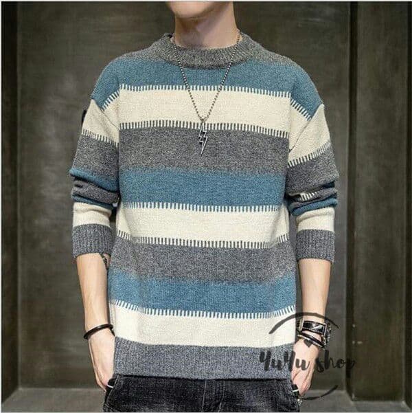 メルカリ ニット メンズ ニットセーター ボーダー柄 メンズセーター ハイネック ニット セーター 5 300 中古や未使用のフリマ