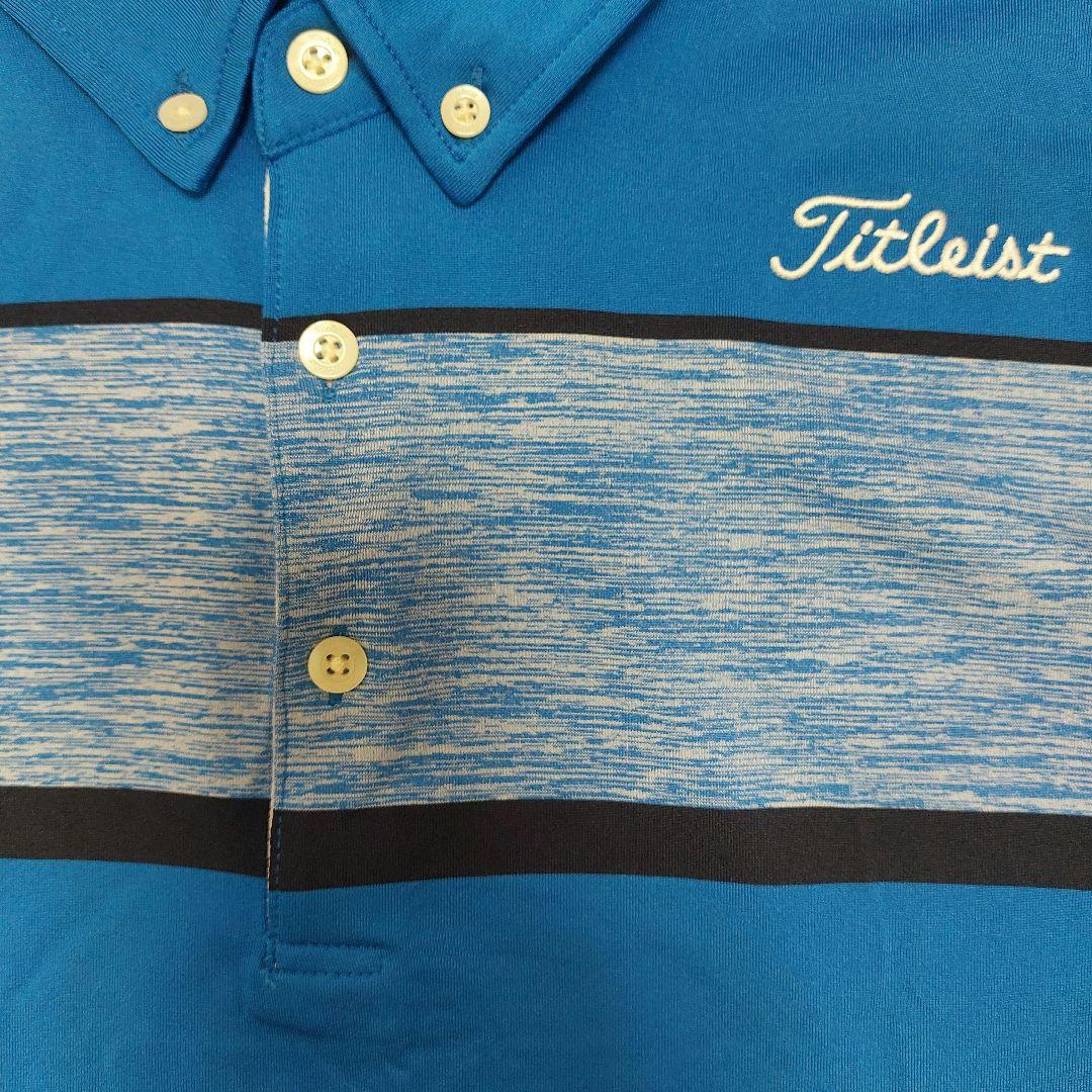 Titleist ゴルフシャツ LL 青 ストライプ - メルカリ