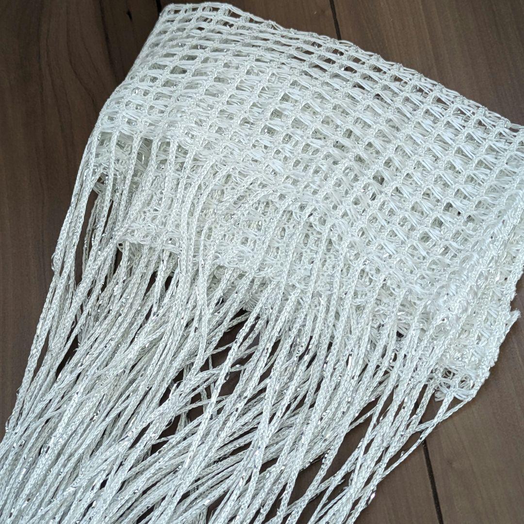暖簾 のれん ヒモ ホワイト ラメ 100×200cm 2枚