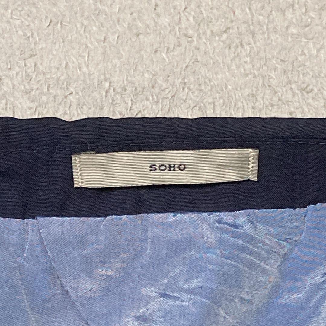 【美品】ボリオリ テーラードジャケット SOHO イタリア製 ストライプ NVY