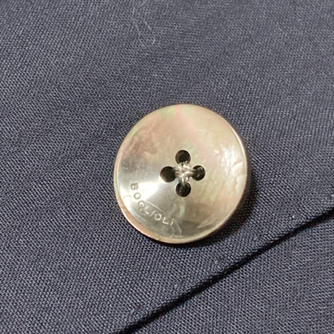 【美品】ボリオリ テーラードジャケット SOHO イタリア製 ストライプ NVY