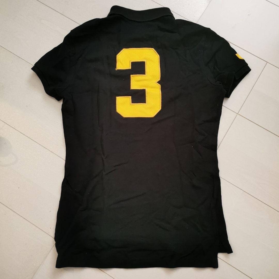 POLO RALPH LAUREN黒ポロシャツ 3の刺繍付き Sサイズ美品 POLO RALPH LAUREN黒ポロシャツ 3の刺繍付き Sサイズ美品