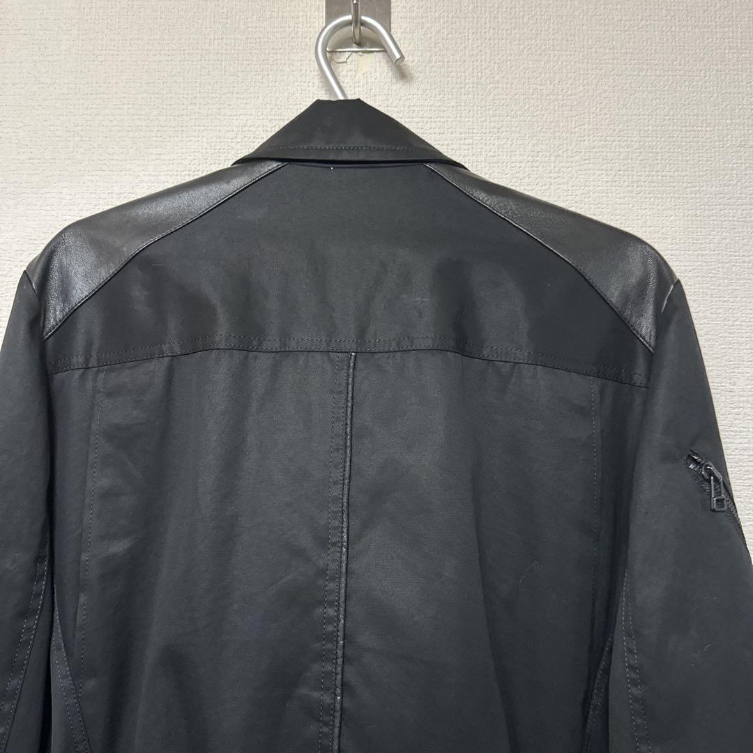 ☆SATORU TANAKA☆ブラック☆綿×レザー☆ライダースジャケット☆美品☆