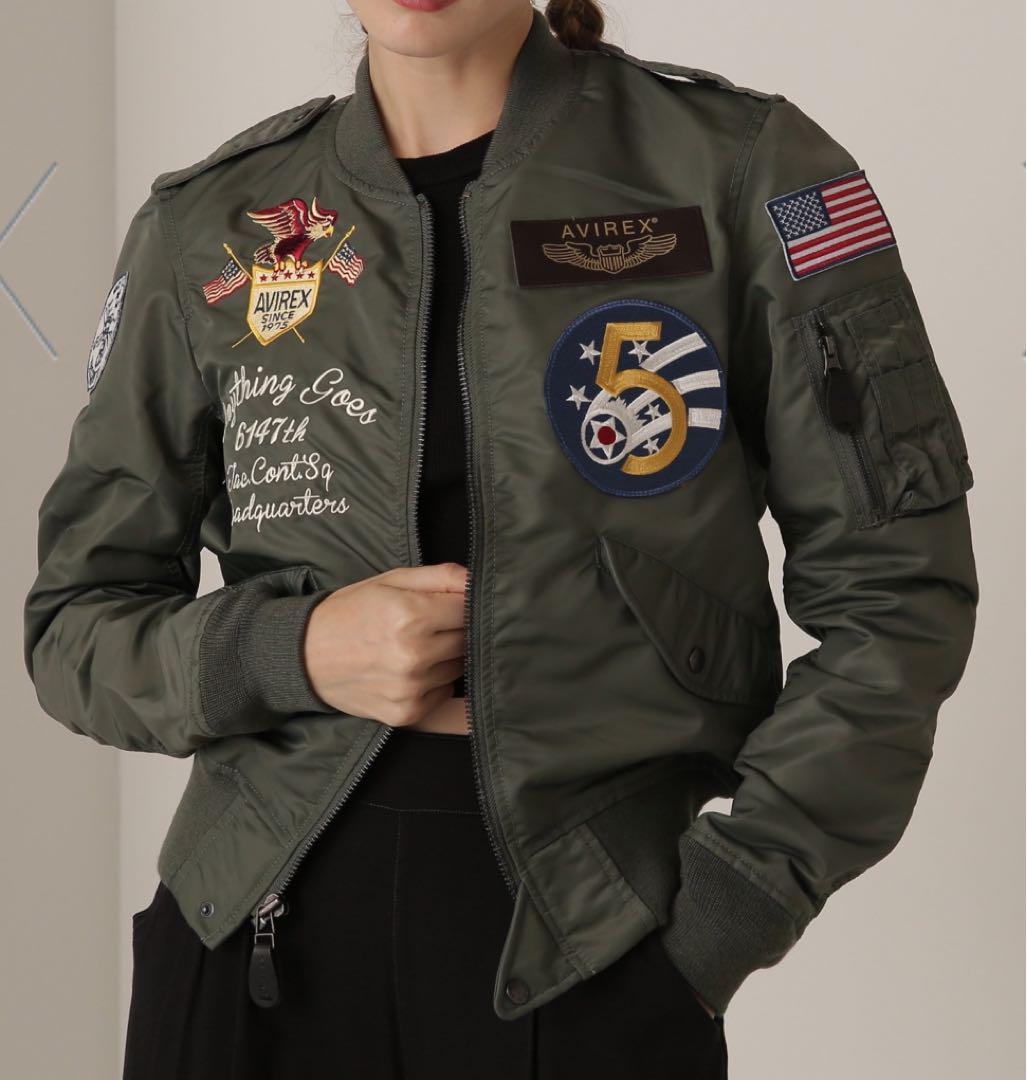 新品同様　AVIREX　サイズXL L-2 5th AIR FORCE オリーブ AVIREX ma1 ma-1 「WEB＆DEPOT限定」L-2 5th AIR FORCE / L-2