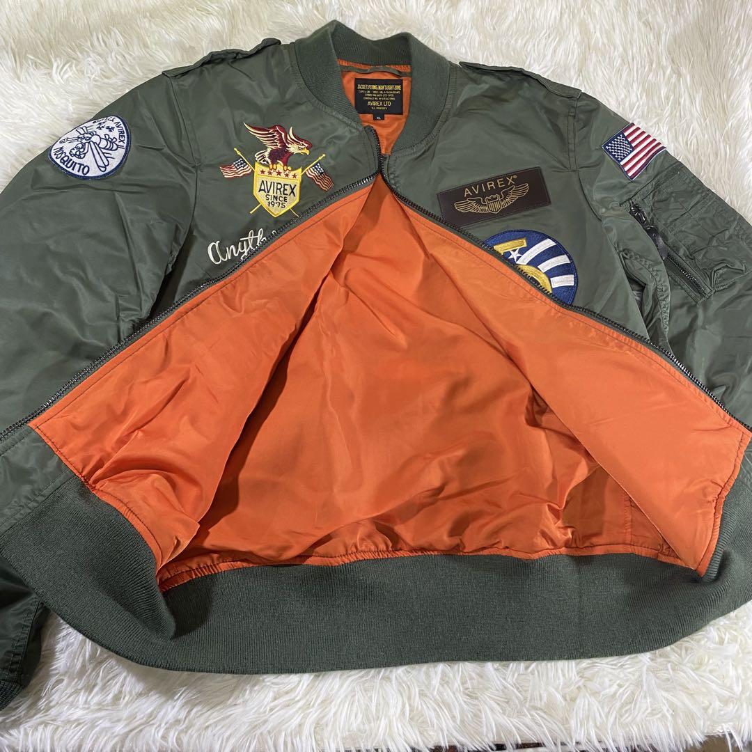 新品同様　AVIREX　サイズXL L-2 5th AIR FORCE オリーブ AVIREX ma1 ma-1 「WEB＆DEPOT限定」L-2 5th AIR FORCE / L-2