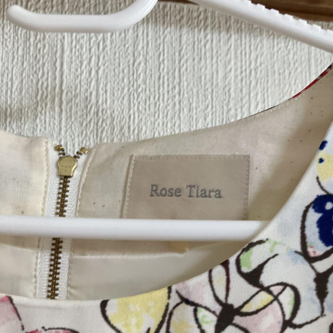 Rose Tiara 蝶々プリント 半袖ワンピース