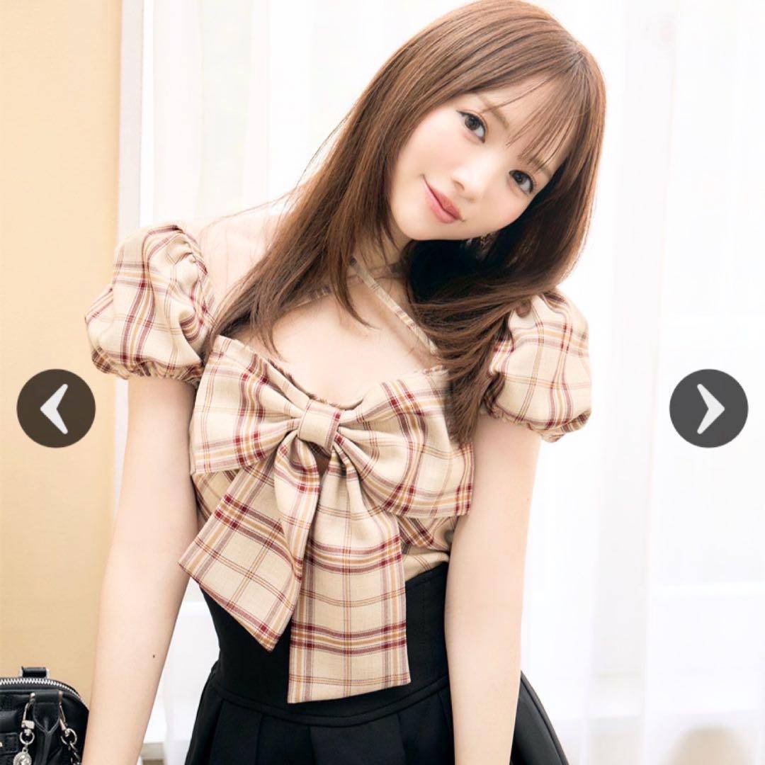 ビックリボンブラウスベージュ♡XS♡完売品♡新品未使用タグ付き