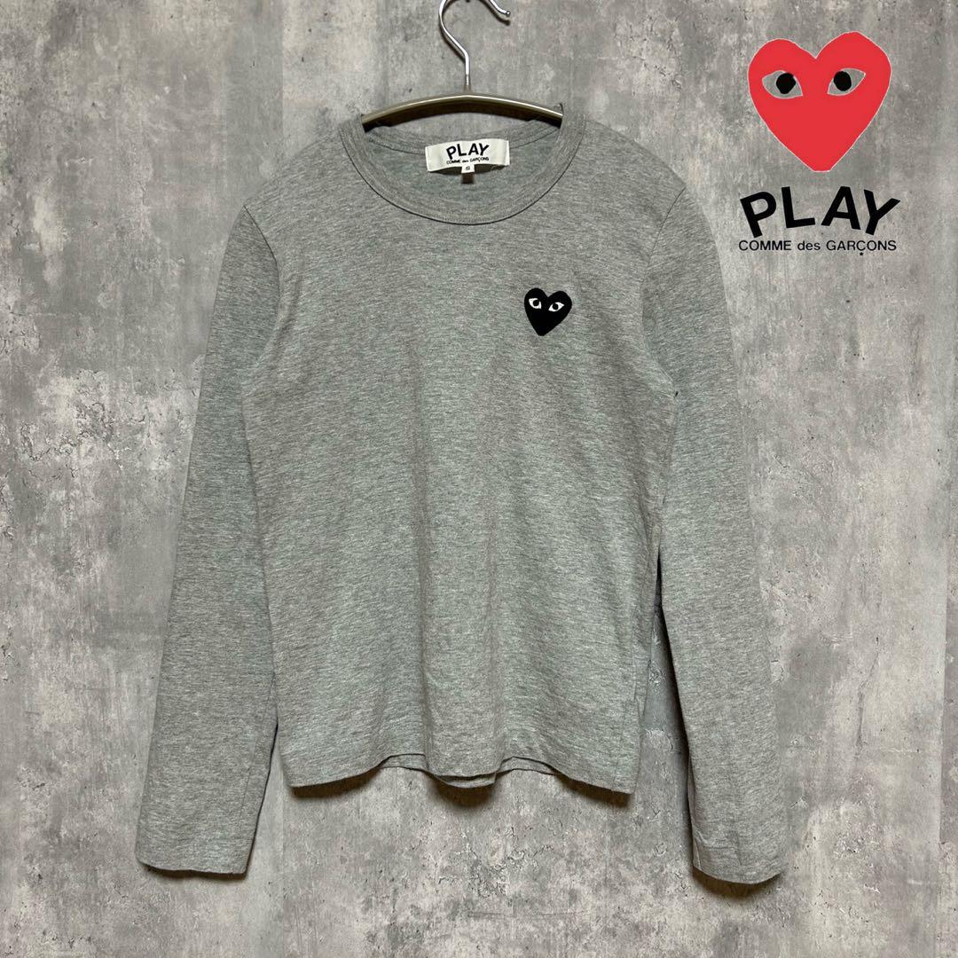 PLAY COMME des GARÇONS グレー長袖Tシャツ Sギャルソン