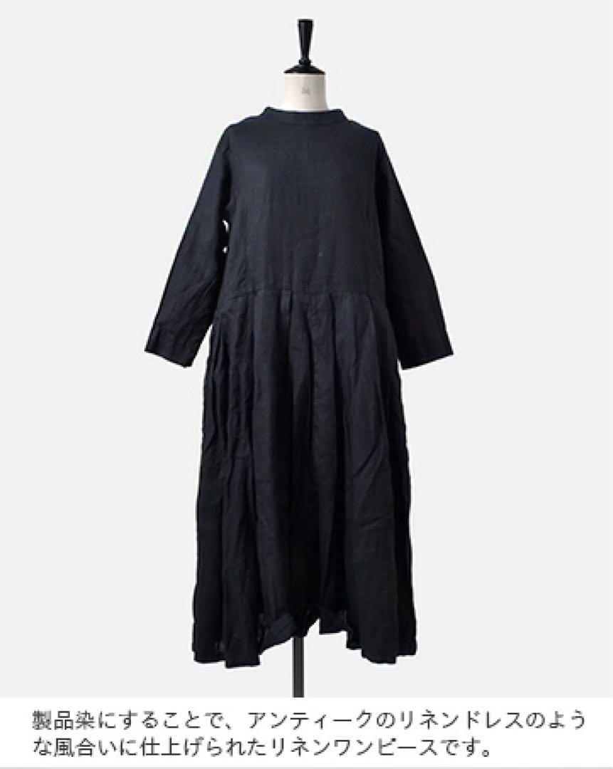 Gauze# 2way リネンワンピース　BLACK 黒