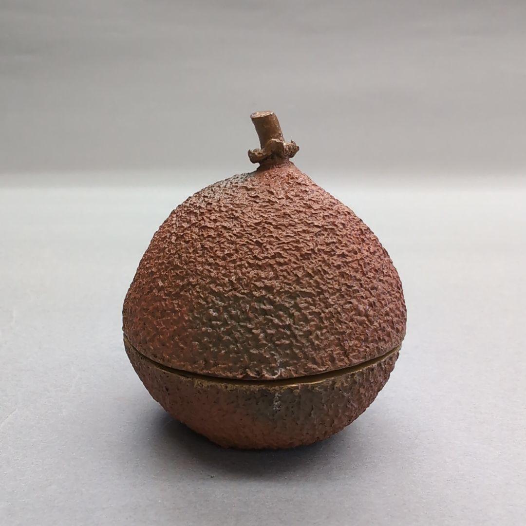 前端春斎　橙乾漆香合　茶道具