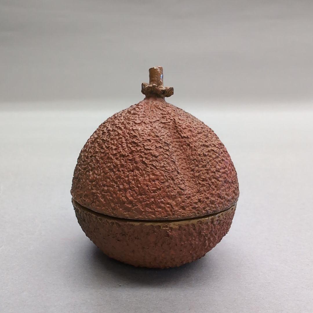 前端春斎　橙乾漆香合　茶道具