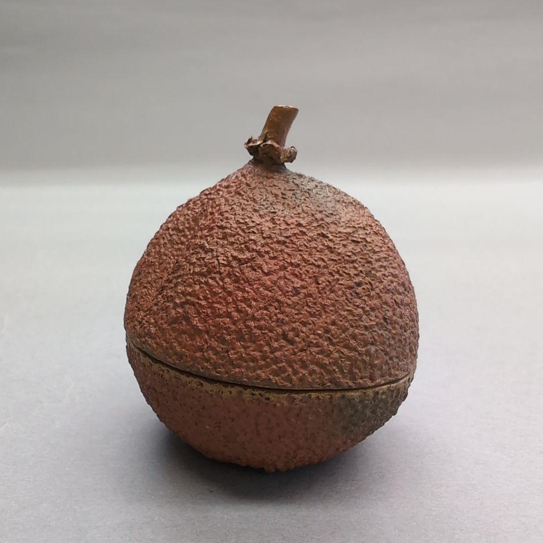 前端春斎　橙乾漆香合　茶道具
