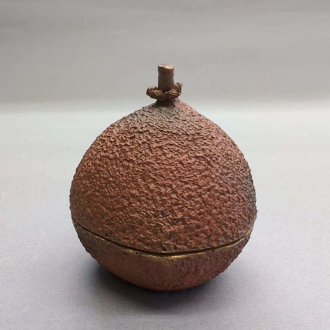 前端春斎　橙乾漆香合　茶道具