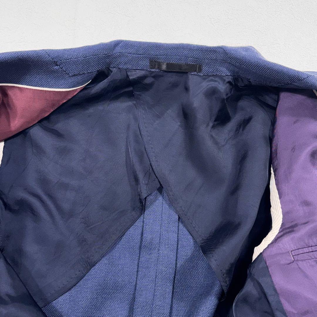 Paul Smith LONDON シルク混 ネイビー テーラード 裏地派手