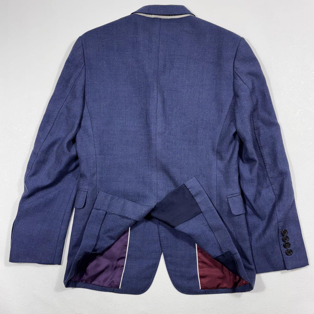 paul smith jeans シルク混　テーラードジャケット Paul Smith LONDON シルク混 ネイビー テーラード 裏地派手