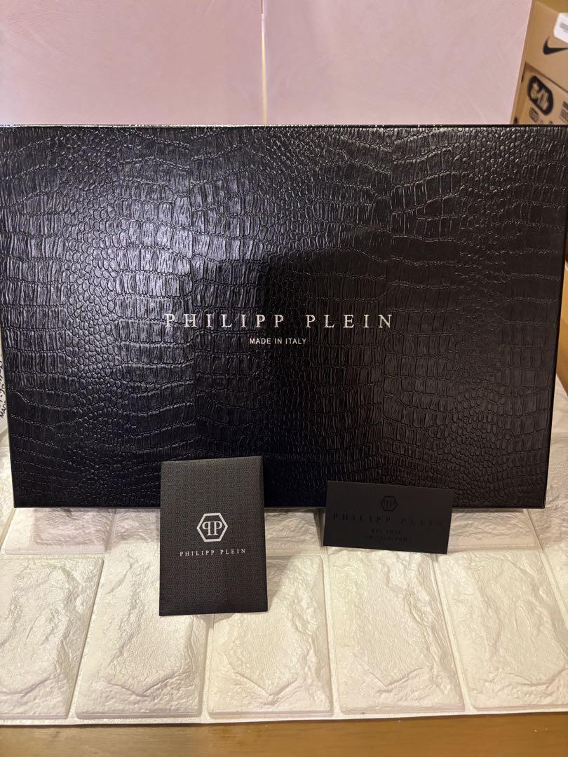 #未使用PHILIPP PLEIN メンズスカルプリント レザースニーカー#45