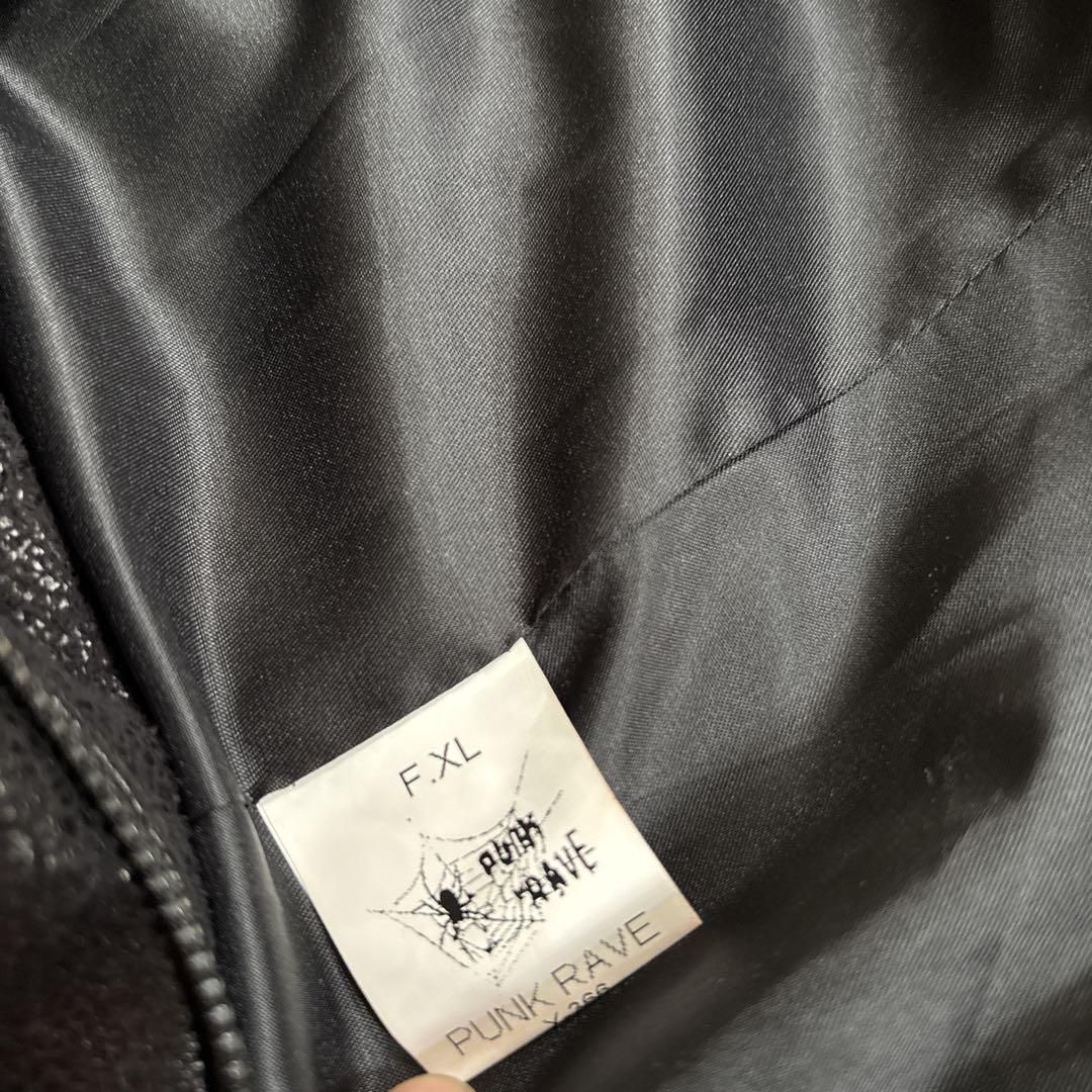 00's punk rave レザーコート フェイクレザー ギミック