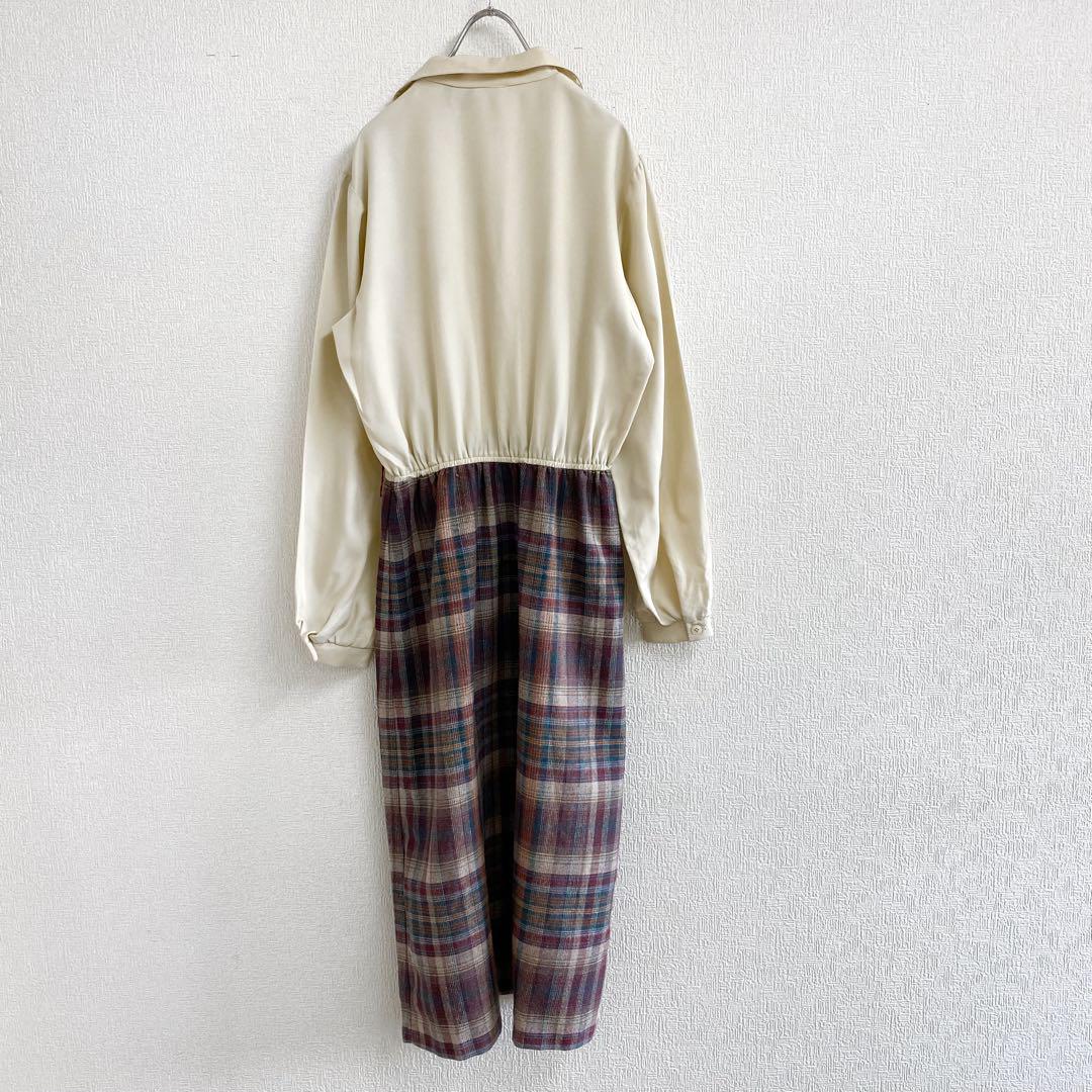 3点 ¥10,000 ビンテージ 古着 卸 レトロ チェック柄ロングワンピース 3点 ¥10,000 ビンテージ 古着 卸 レトロ チェック柄ロング