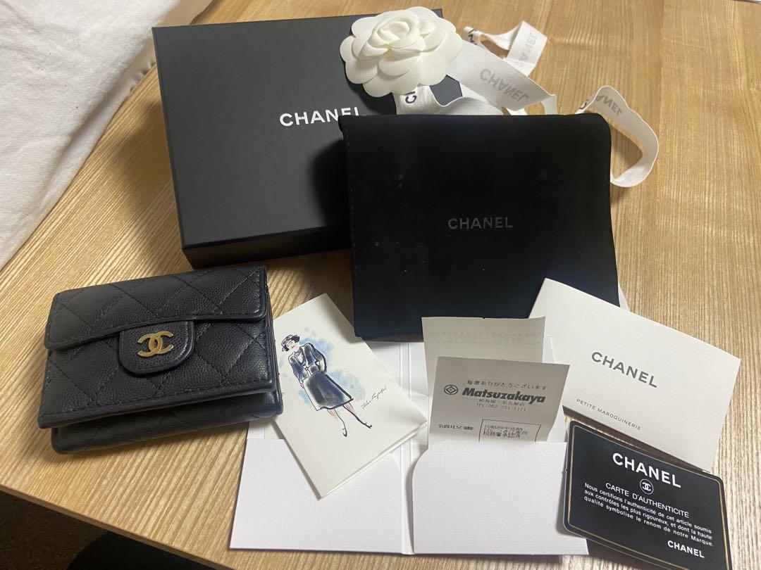 希少】CHANEL ミニウォレット 三つ折り財布 シャネル レディース 折り