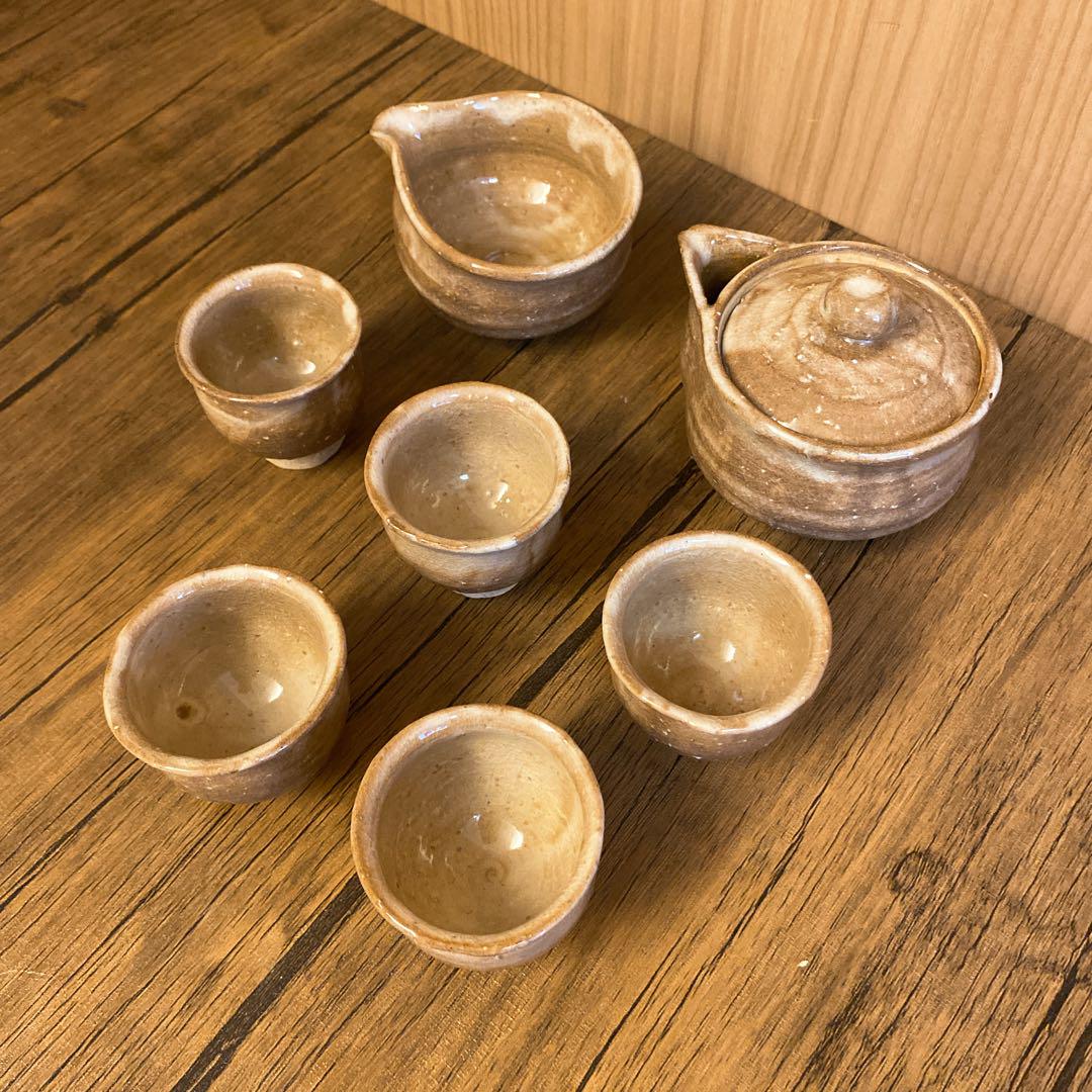 萩焼 天鴨焼造 煎茶器 煎茶道具 共箱 急須 煎茶碗 - メルカリ
