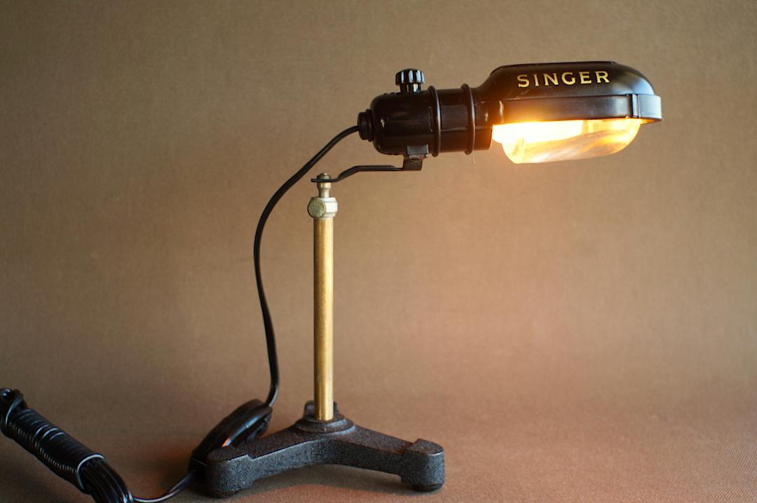 SINGER ワークランプ ビンテージ 電気スタンド 照明 古道具 ミシン灯