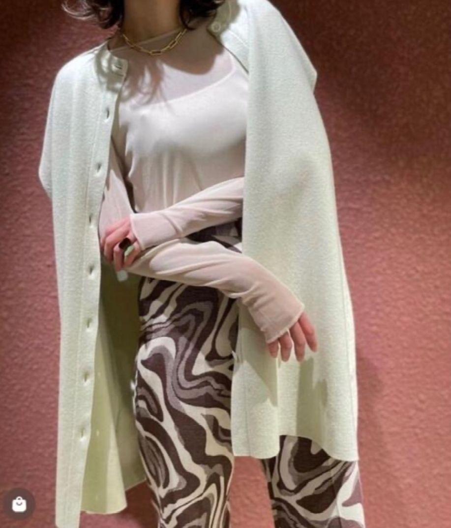 <6(ROKU)>COTTON WOOL KNIT PONCHO