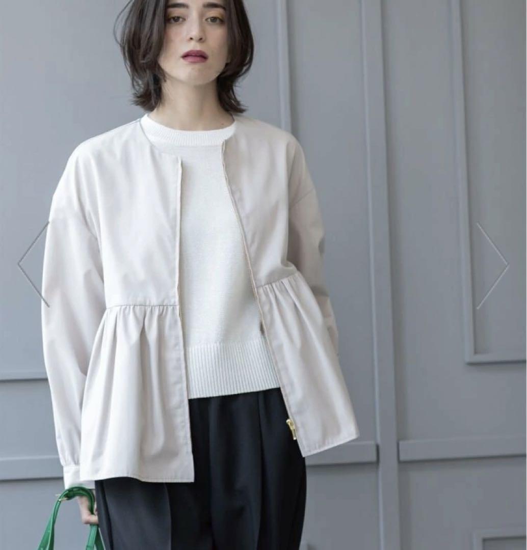 新品未使用❣️完売品❣️ 今期新作❣️オペーク❣️ 撥水ノーカラーペプラムブルゾン❣️